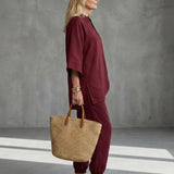 Georgiana | V Neck Tunic Gathered Trouser Set