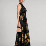 Sior | Floral Halter Neck Midi Dress
