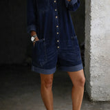 Nora | Casual Denim Jumpsuit Shorts