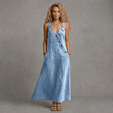Lena | Stylish Denim Dress With Pockets